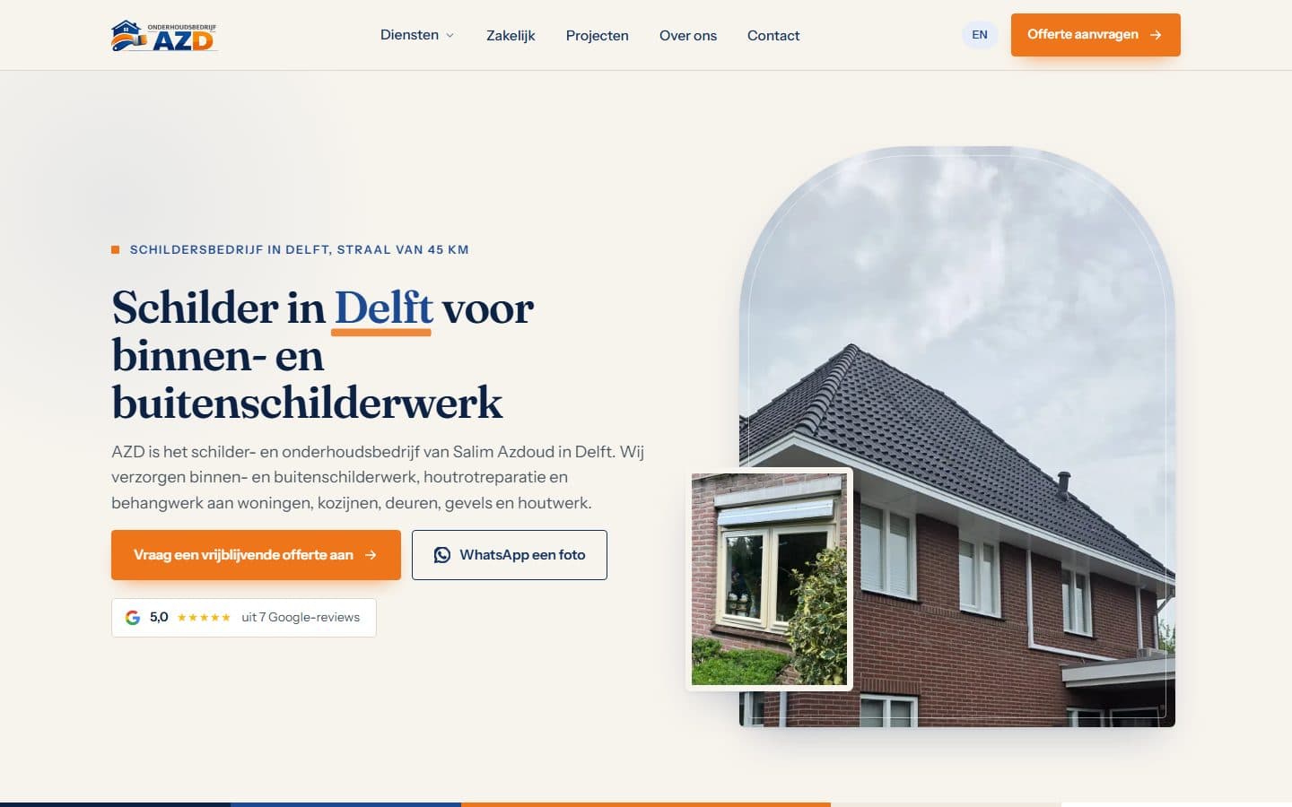 Site que a Gimeven criou para Onderhoudsbedrijf AZD