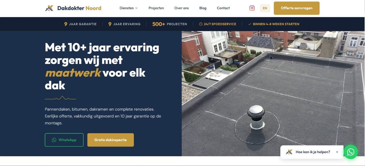 Site que a Gimeven criou para Dakdokter Noord