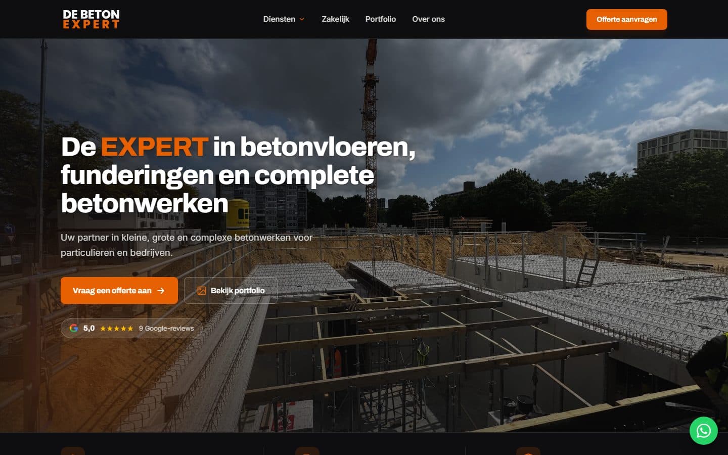 Site que a Gimeven criou para De Beton Expert