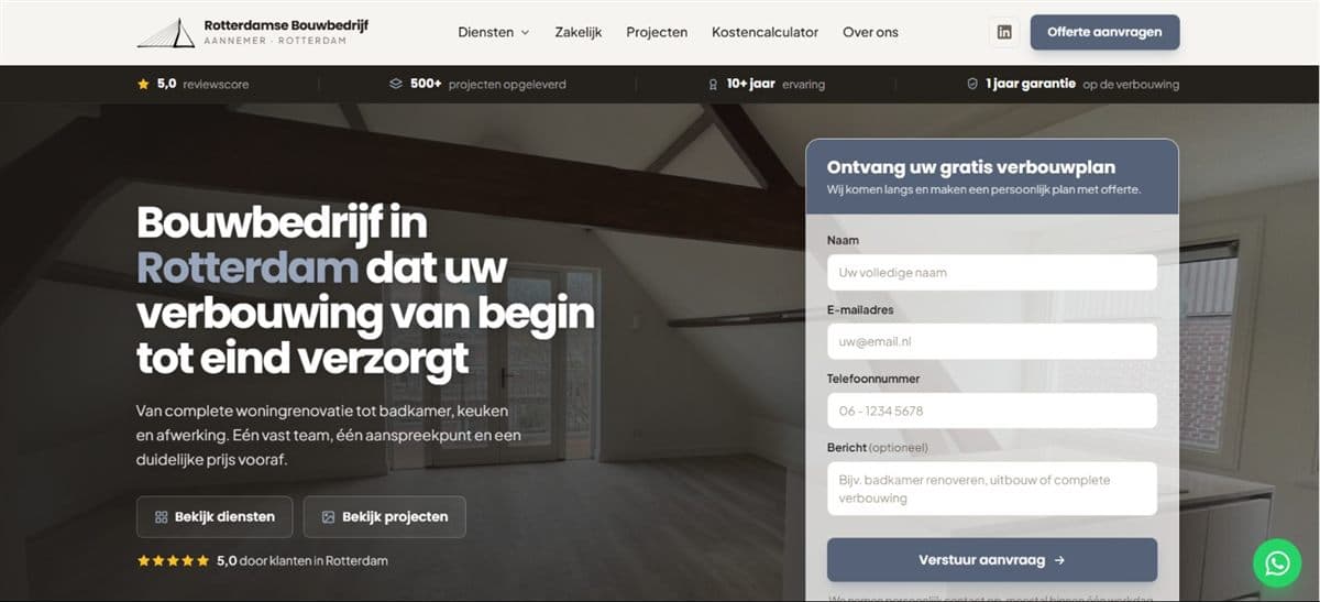 Site que criamos para Rotterdams Bouwbedrijf