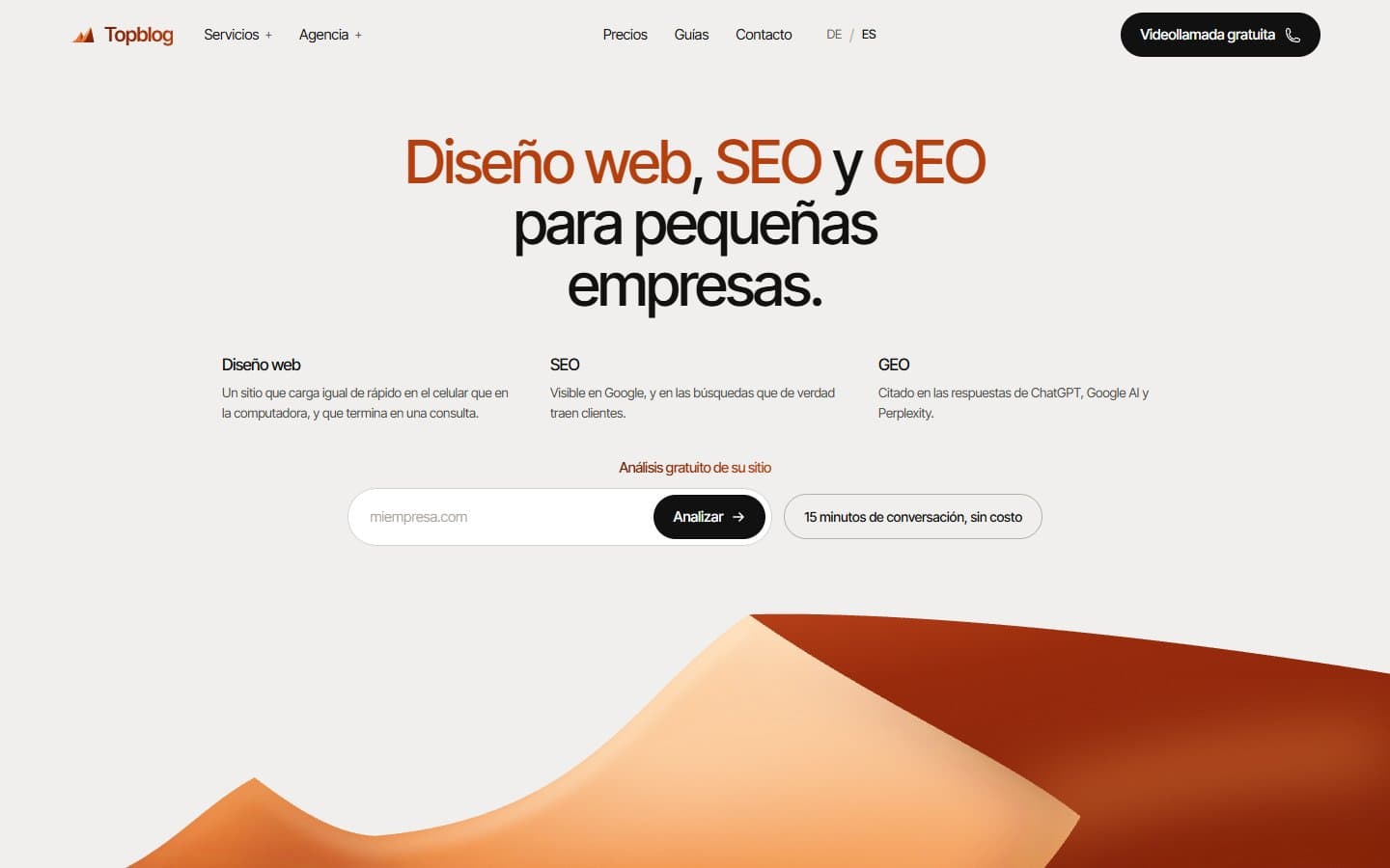 Site que a Gimeven criou para Topblog