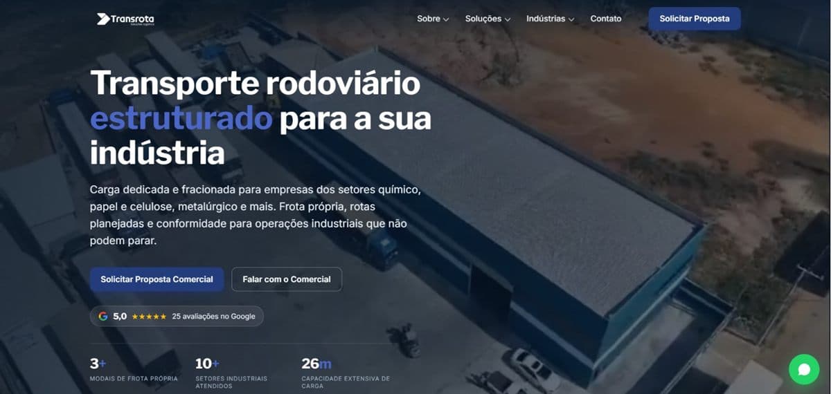 Site que a Gimeven criou para Transrota