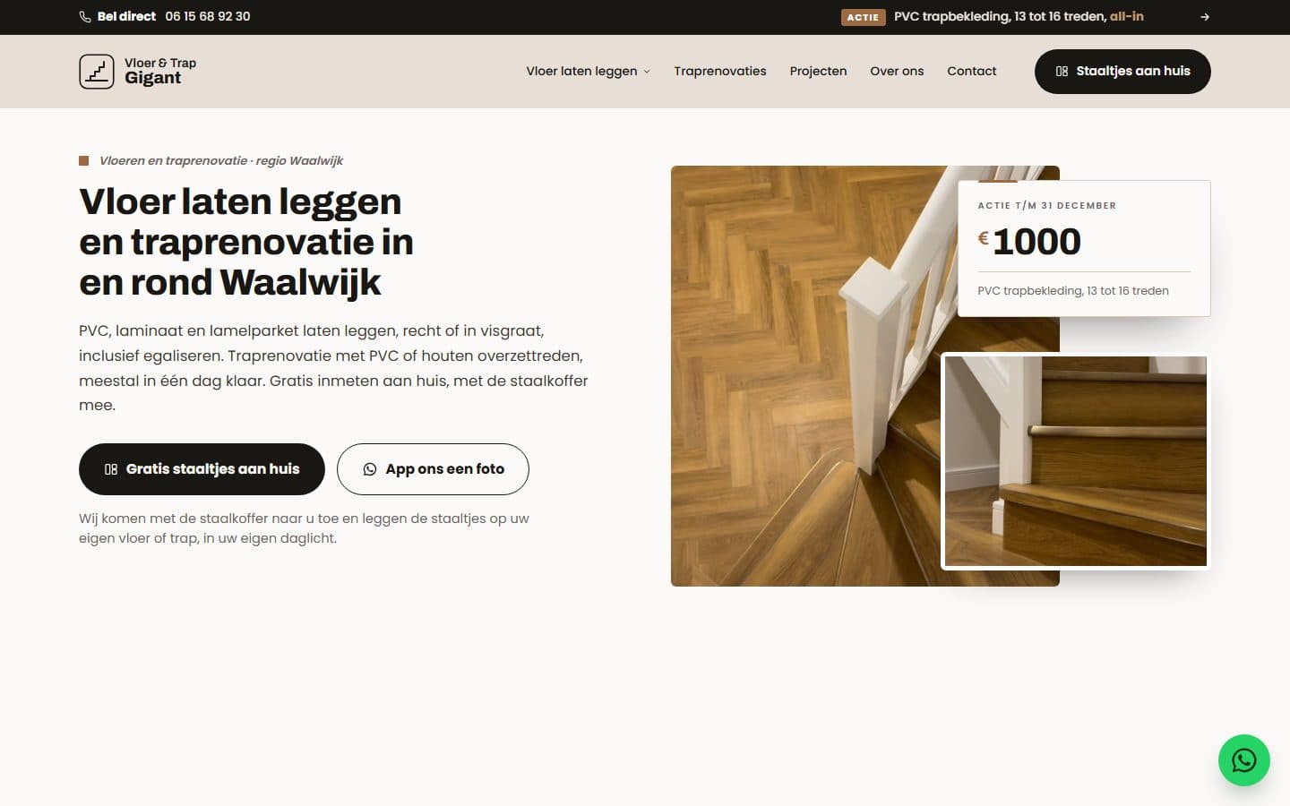 Site que a Gimeven criou para Vloer & Trap Gigant